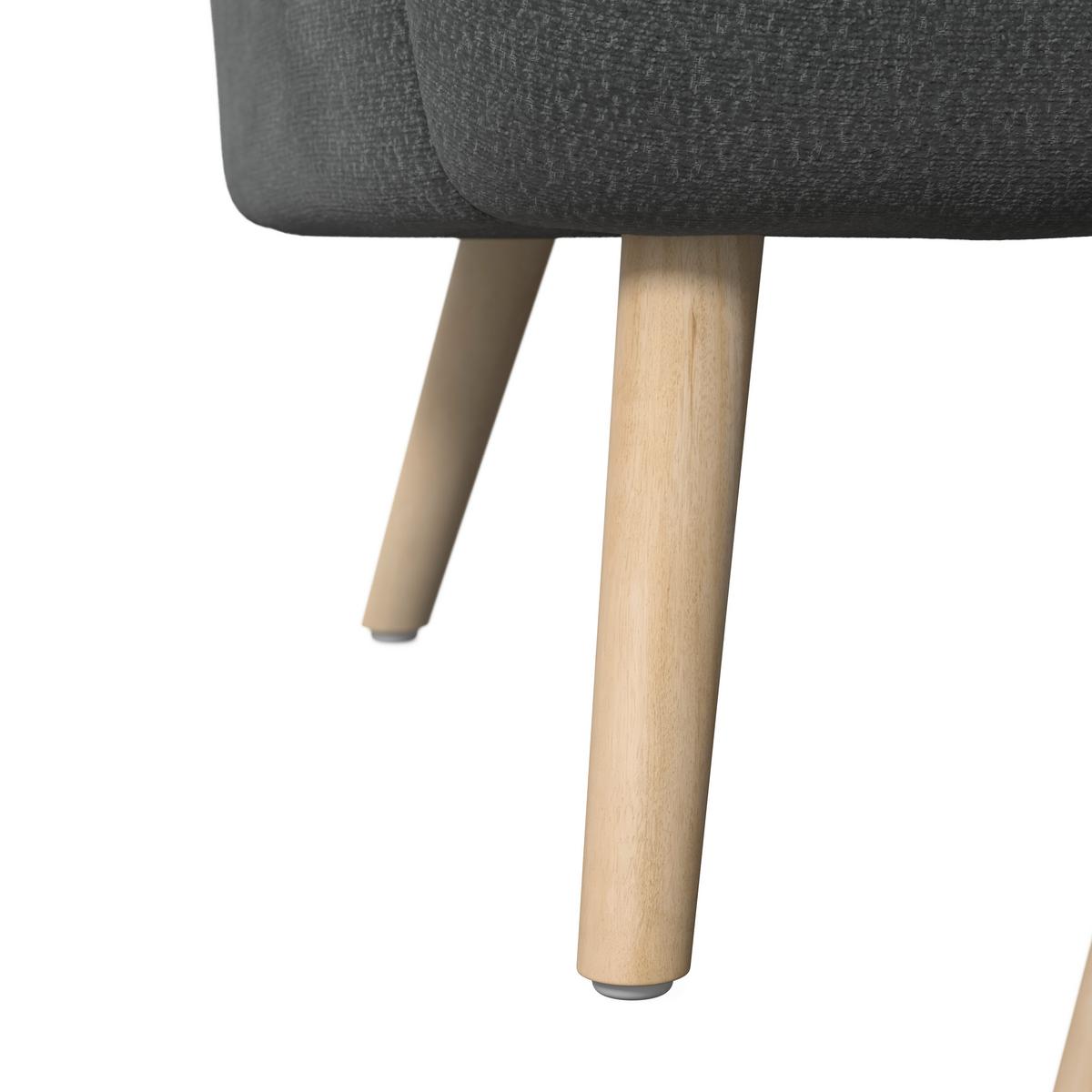 Relaxační křeslo SONJA, černá žinylka, max.140 kg - černá/přírodní barvy, Moderní, dřevo/textil (71/69/68cm) - Bessagi Home