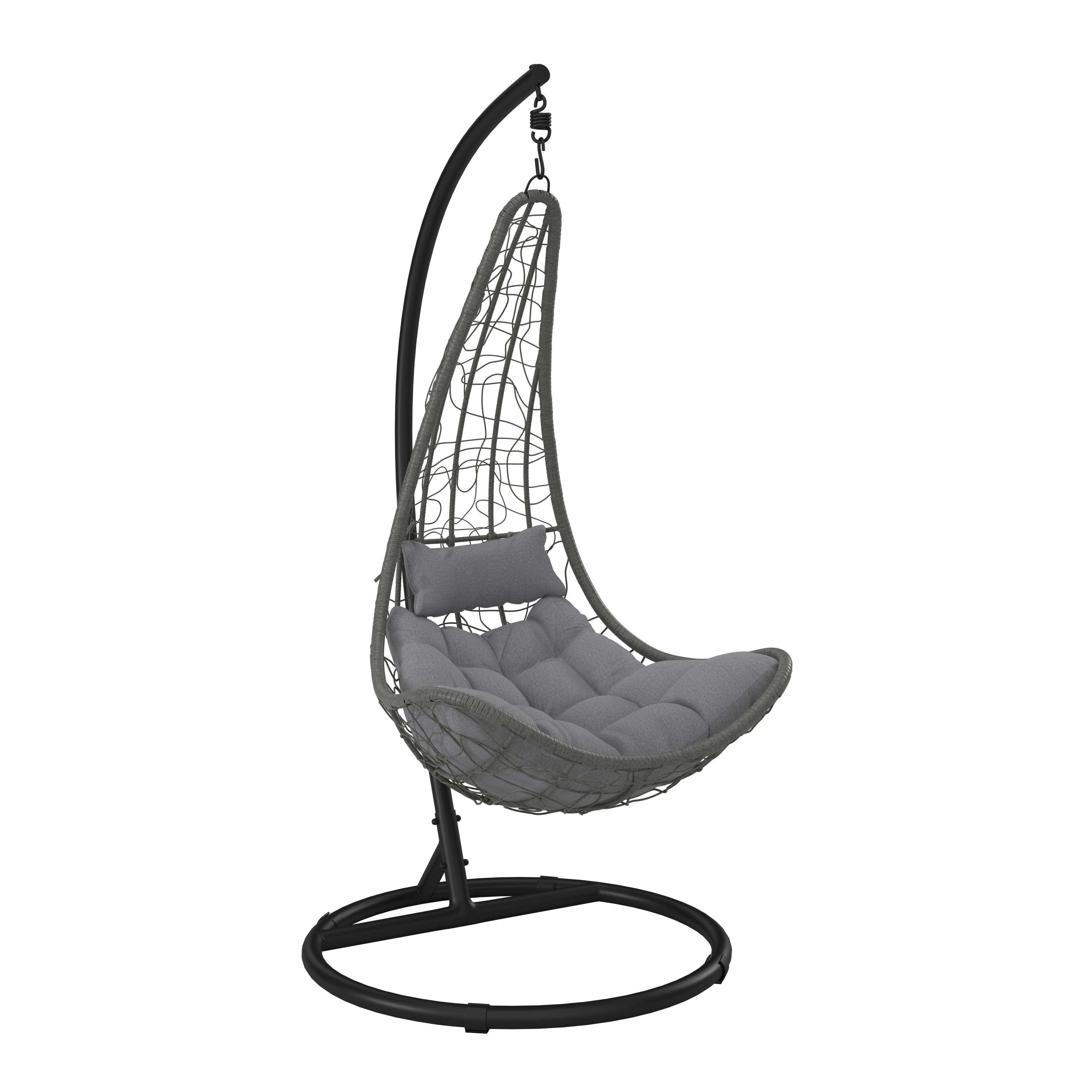 Függőfotel Korinth - fekete/szürke, Modern, műanyag/textil (105/195cm) - Luca Bessoni