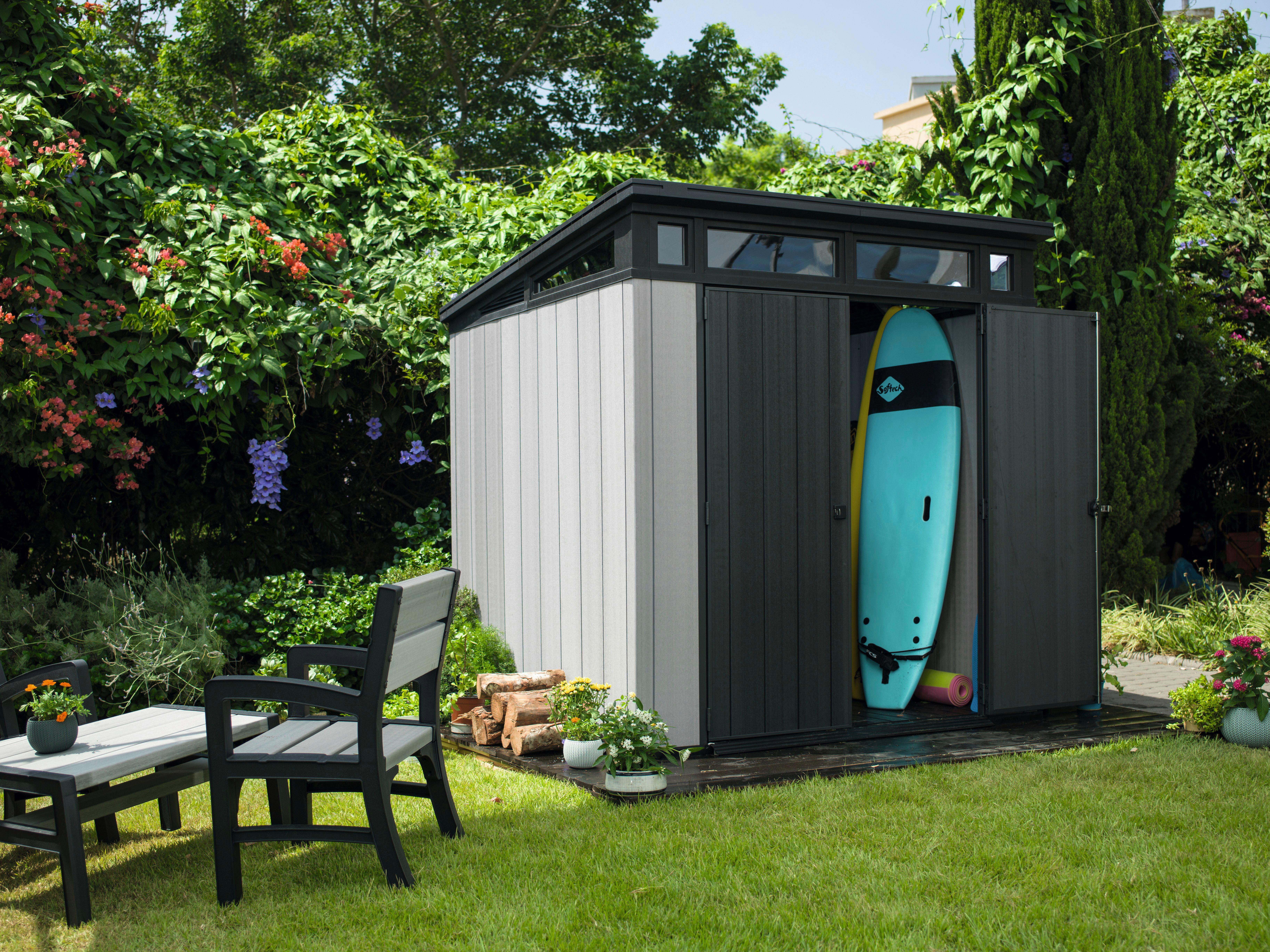 ZÁHRADNÝ DOMČEK ARTISAN 7X7 - sivá, Modern, plast (216/227/216cm) - Ambia Garden