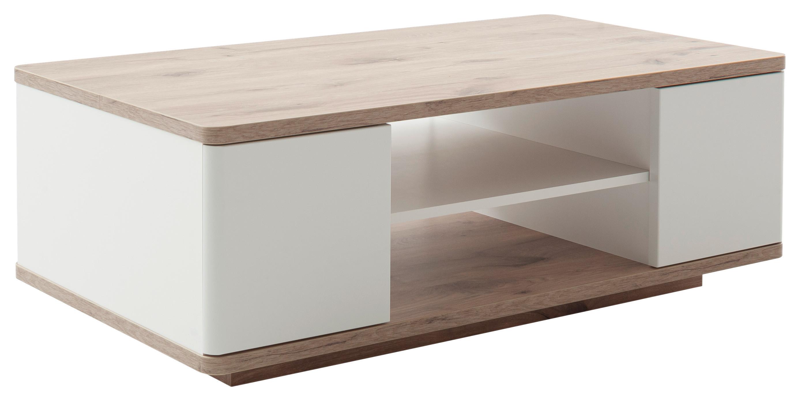 Couchtisch Palermo Eichefarben/weiß B: 42 Cm - Eichefarben/Weiß, Design, Holzwerkstoff (115/42/65cm) - Livetastic