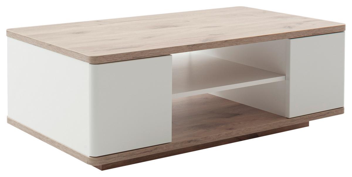 Couchtisch Palermo Eichefarben/weiß B: 42 Cm - Eichefarben/Weiß, Design, Holzwerkstoff (115/42/65cm) - Livetastic