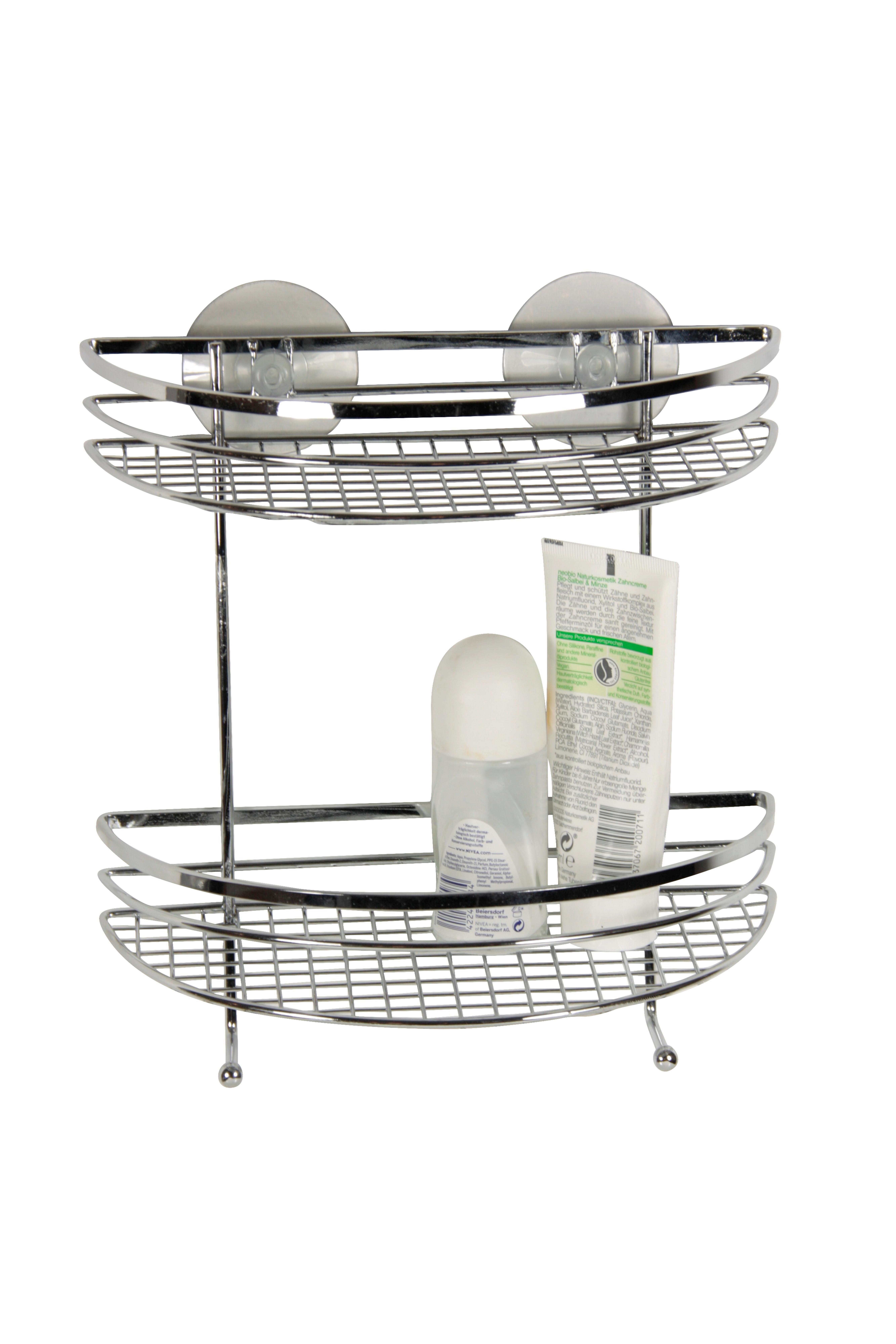 Duschregal Milano - Silberfarben, KONVENTIONELL, Metall (24/25/12cm) - Ombra