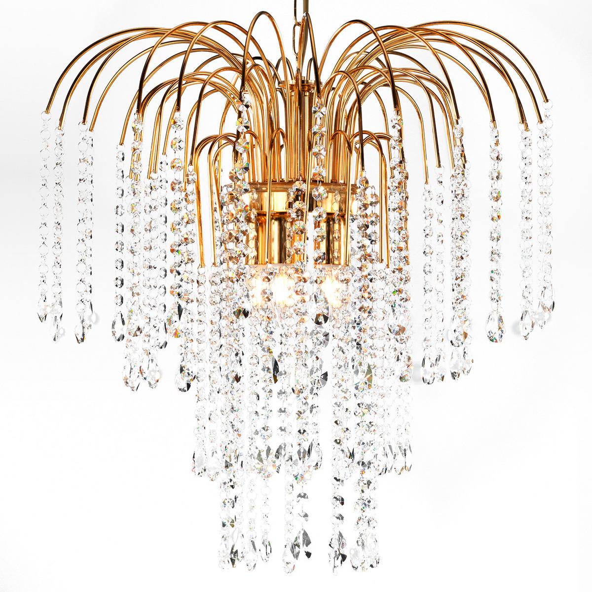 Kristall-Hängeleuchte 4698/Goro - Goldfarben, KONVENTIONELL, Glas/Metall (50/110cm)