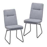 Sada židlí LEO šedá - šedá/černá, Moderní, kov/textil (49/99/68cm) - Bessagi Home