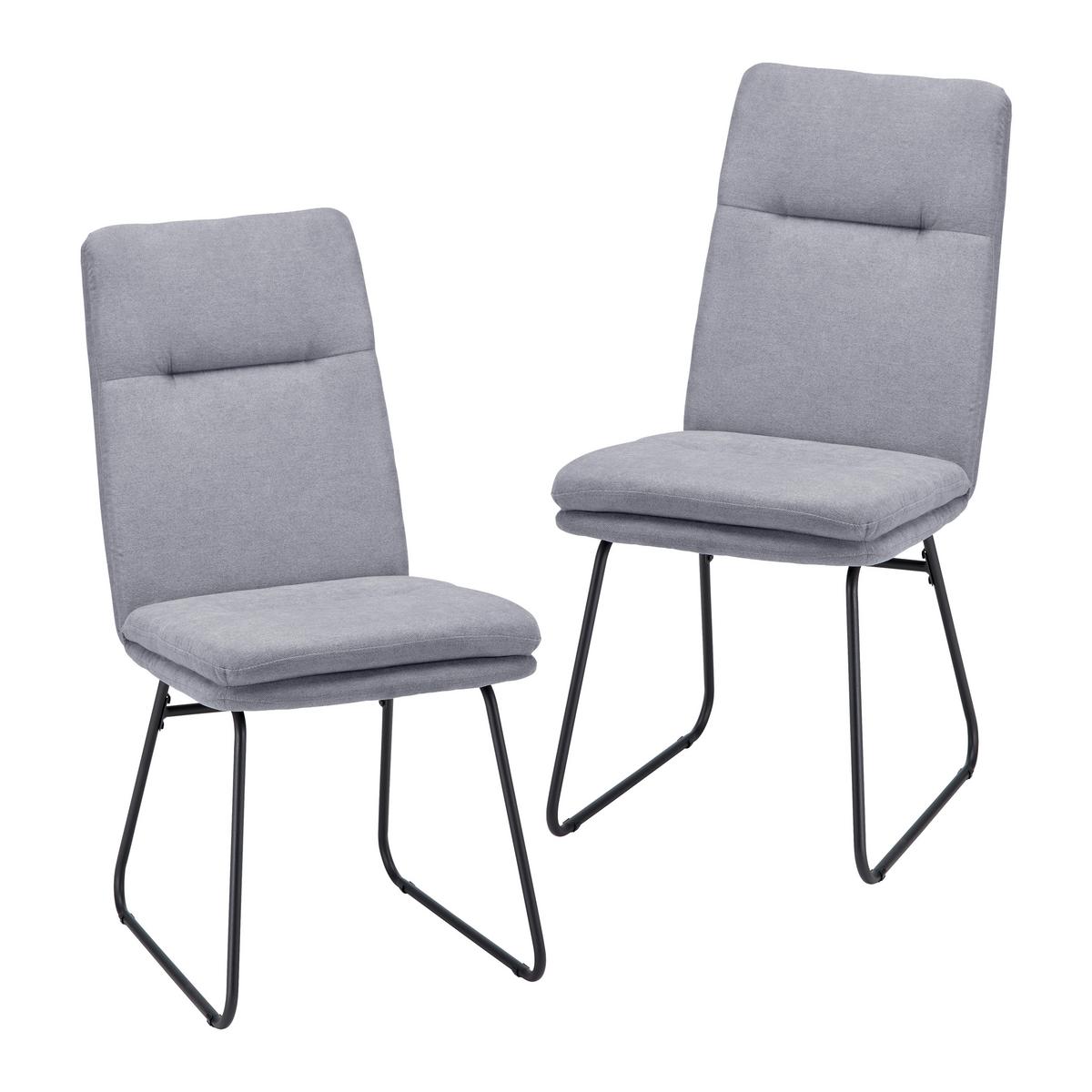 Sada židlí LEO šedá - šedá/černá, Moderní, kov/textil (49/99/68cm) - Bessagi Home