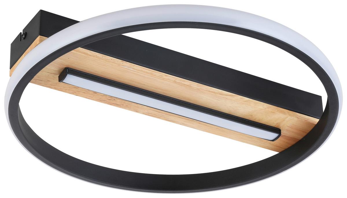 LED-Deckenleuchte Adora - Schwarz/Naturfarben, MODERN, Holz/Kunststoff (34,3/6cm) - Luca Bessoni