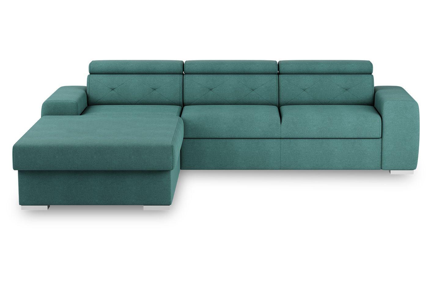 Eckschlafsofa Madison - Silberfarben/Grün, Design, Textil (195/296cm) - MID.YOU
