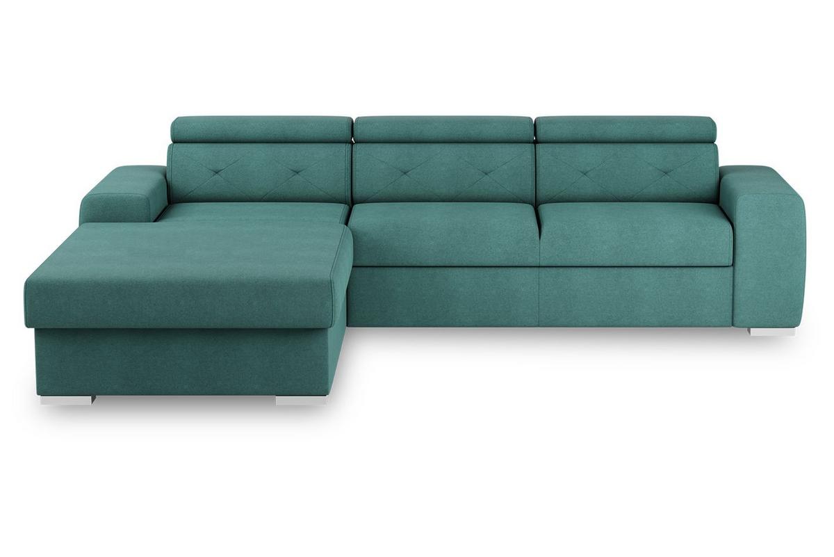 Eckschlafsofa Madison - Silberfarben/Grün, Design, Textil (195/296cm) - MID.YOU