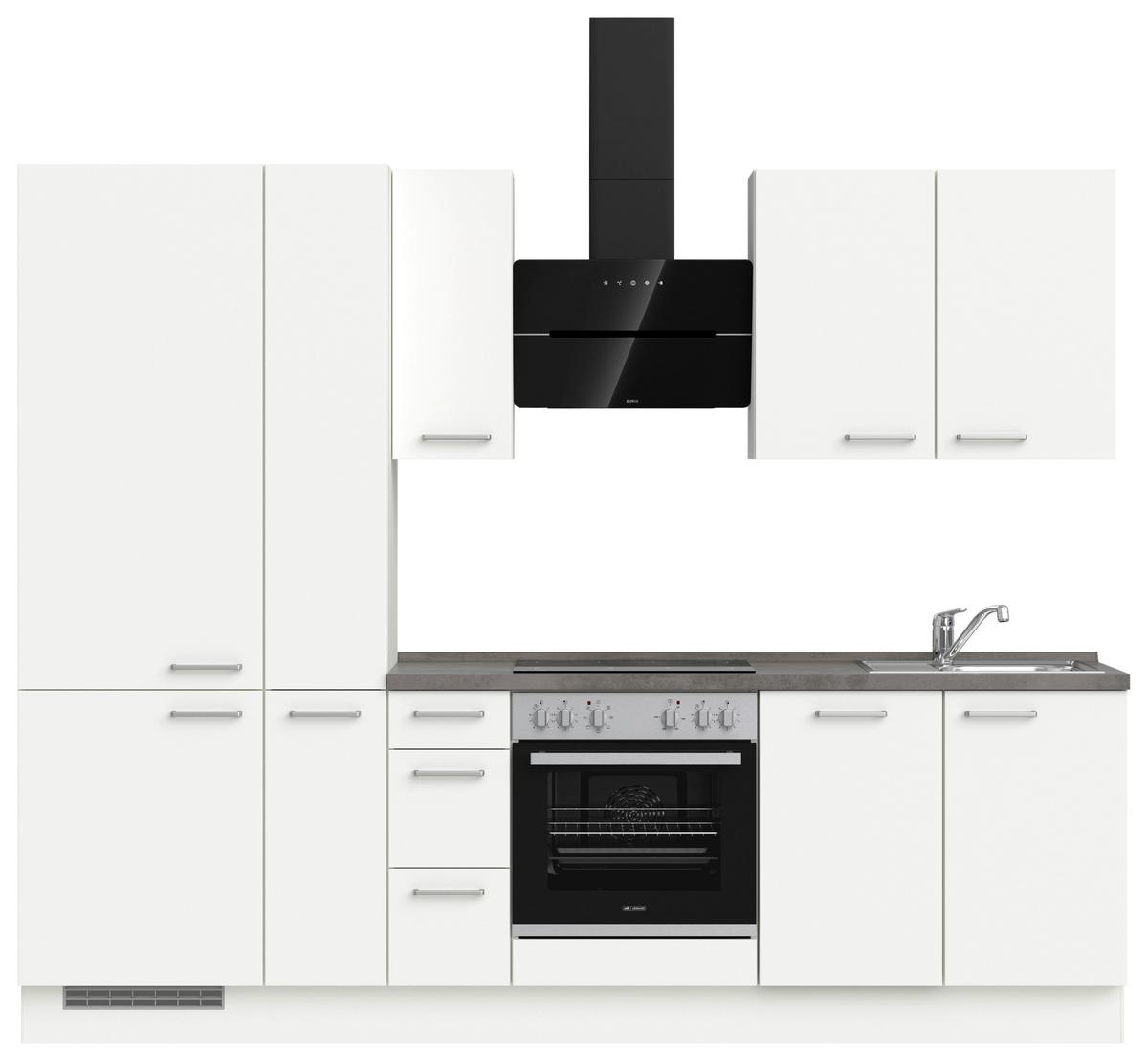 KÜCHENLEERBLOCK TOUCH HIGH - LINE, H3 LINKS - Weiß/Grau, MODERN, Holzwerkstoff (270cm) - Nobilia