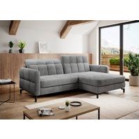 Ecksofa Lorelle Hellgrau S: 225x160 cm - Hellgrau/Schwarz, Design, Textil (225/160cm) - MID.YOU