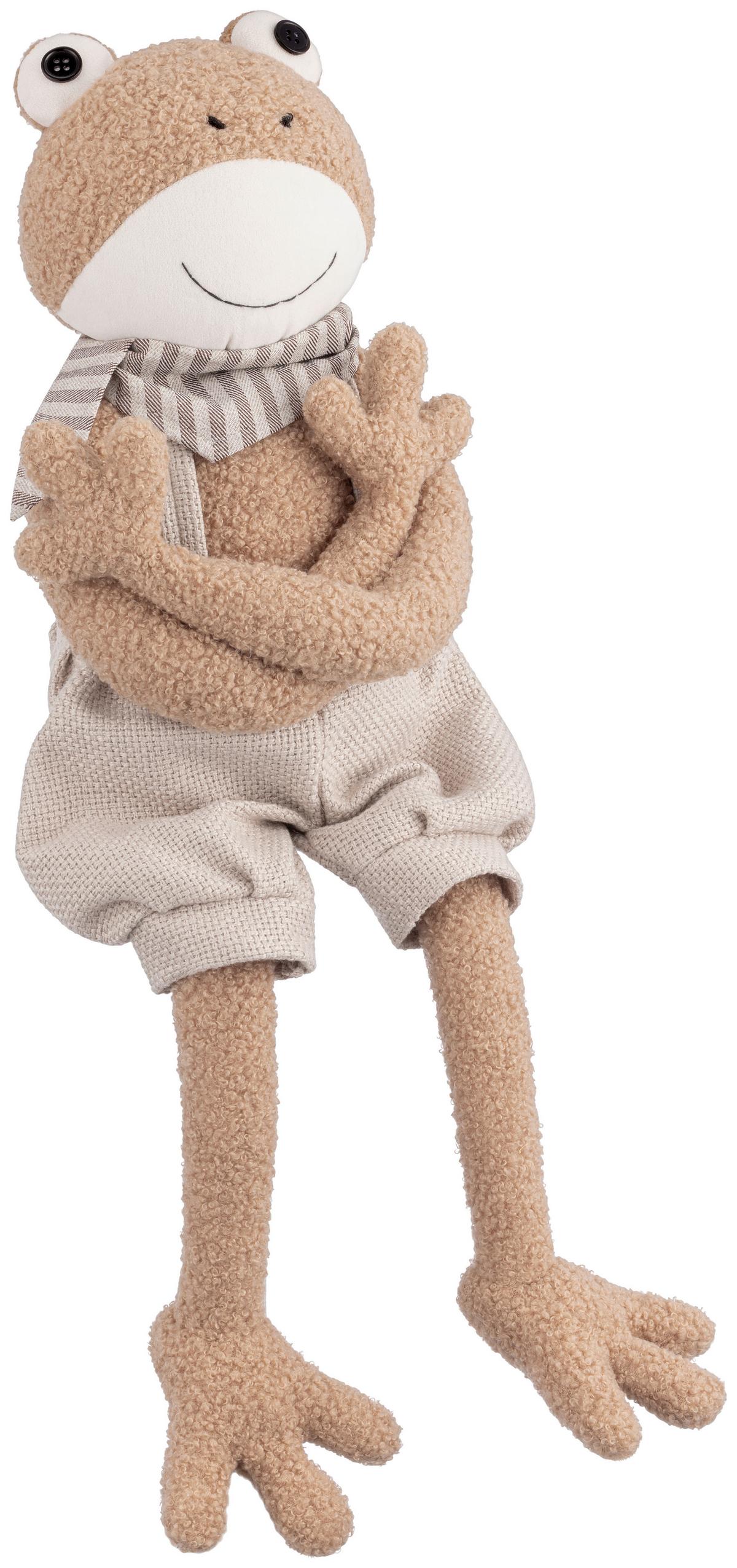 Dekofrosch Juan - Braun/Weiß, KONVENTIONELL, Kunststoff/Textil (16/12/53cm) - Luca Bessoni