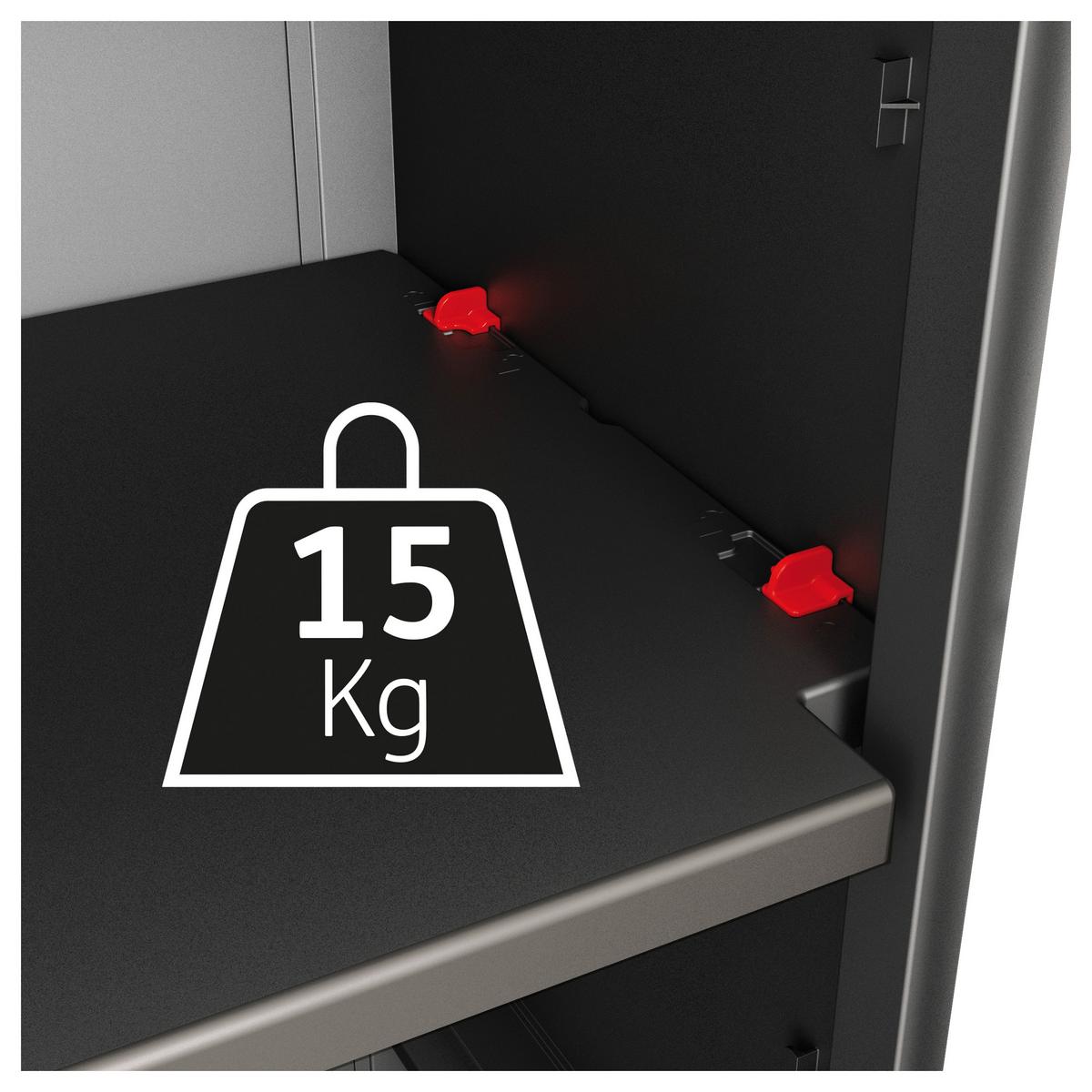 Geräteschrank E-Com Detroit XL B: 89 cm Schwarz - Schwarz, Design, Kunststoff (89/182/54cm) - Keter