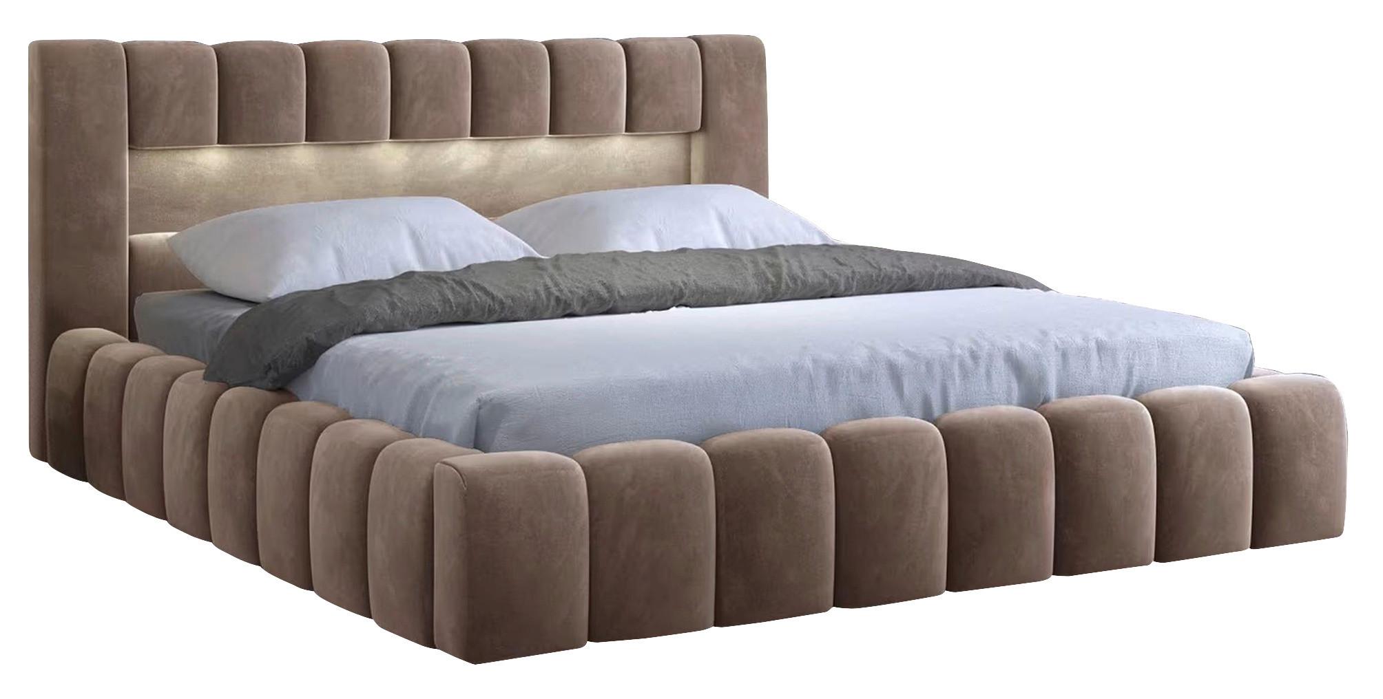 Polsterbett Lamica Braun Lf: 160x200 Cm - Schwarz/Braun, MODERN, Holz (160/200cm) - MID.YOU