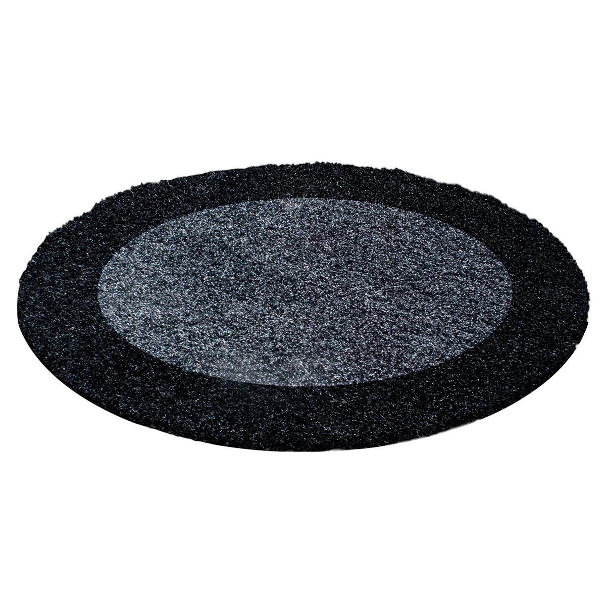 Hochflor Teppich Anthrazit Life Rund Ø 120 Cm - Anthrazit/Grau, Trend, Textil (120cm) - Ayyildiz 