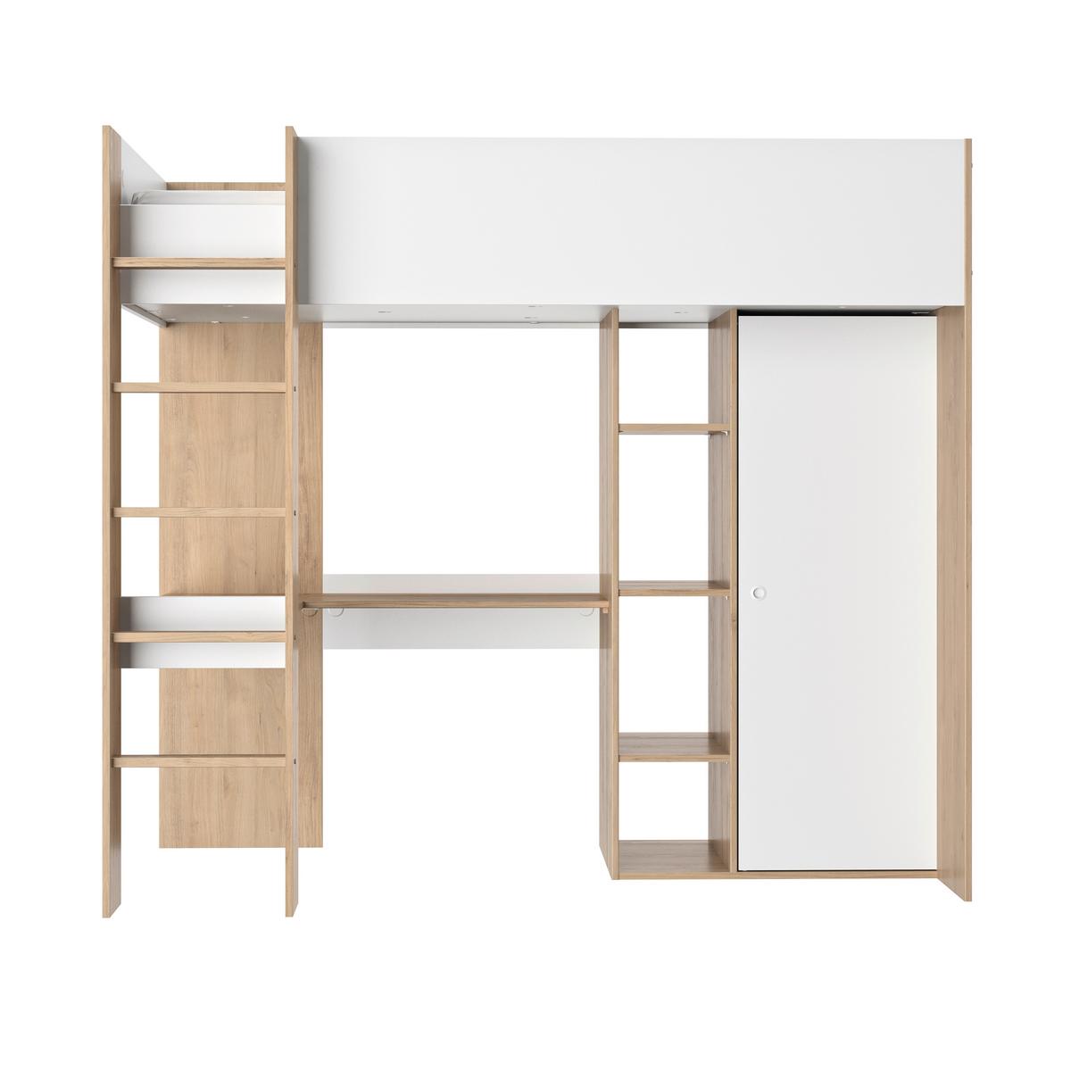 Spielbett MATIS 90x200 cm - Kastanienfarben/Weiß, Basics, Holzwerkstoff (90/200cm)