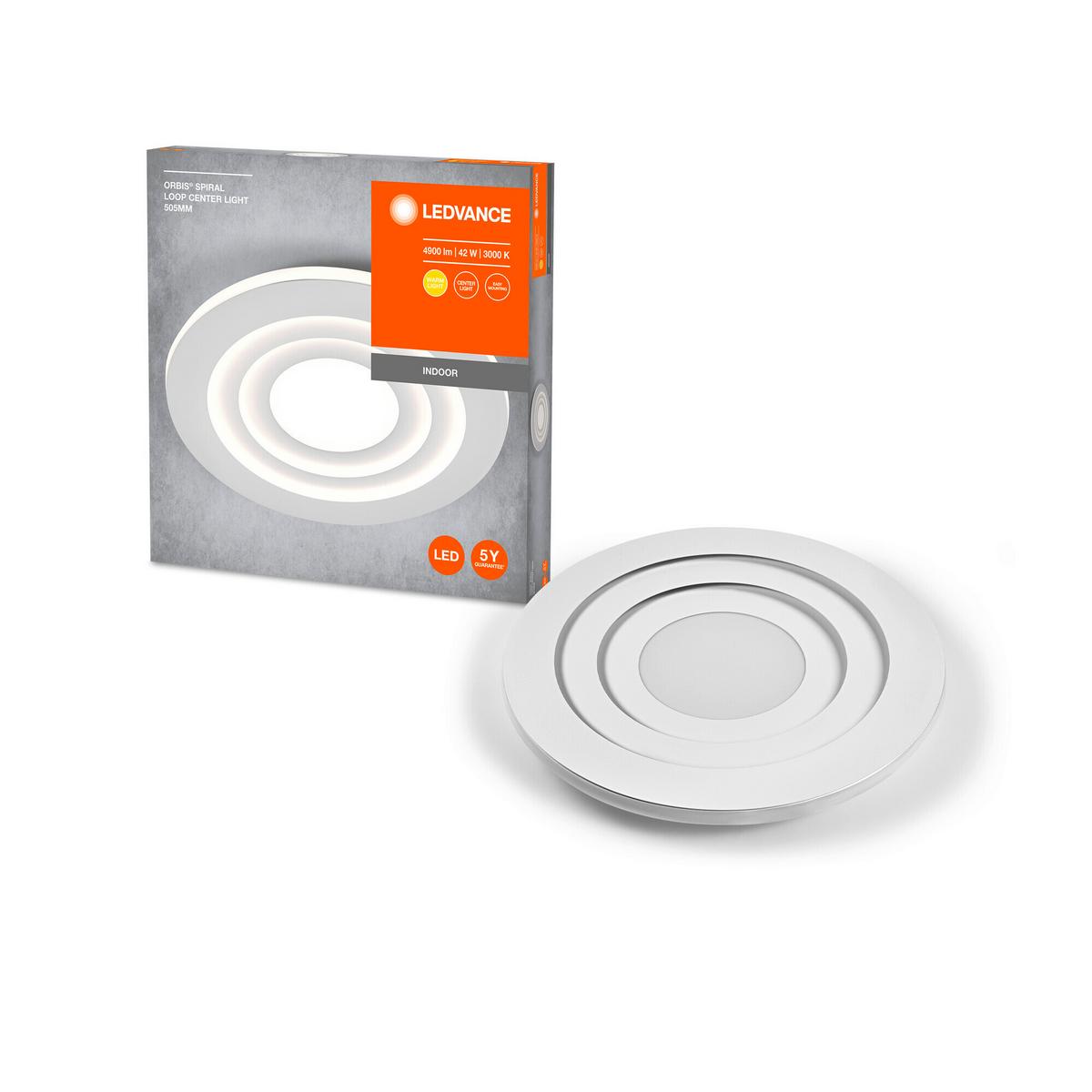 LED-Deckenleuchte, 42w Orbis Spiral Main And Side Lig - Weiß, Basics, Metall (50,5/6cm) - Ledvance