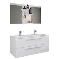 Badmöbel-Sets 2-Tlg. Hängend Budasi 112 cm Weiß - Weiß, MODERN, Keramik/Holzwerkstoff (112cm) - MID.YOU