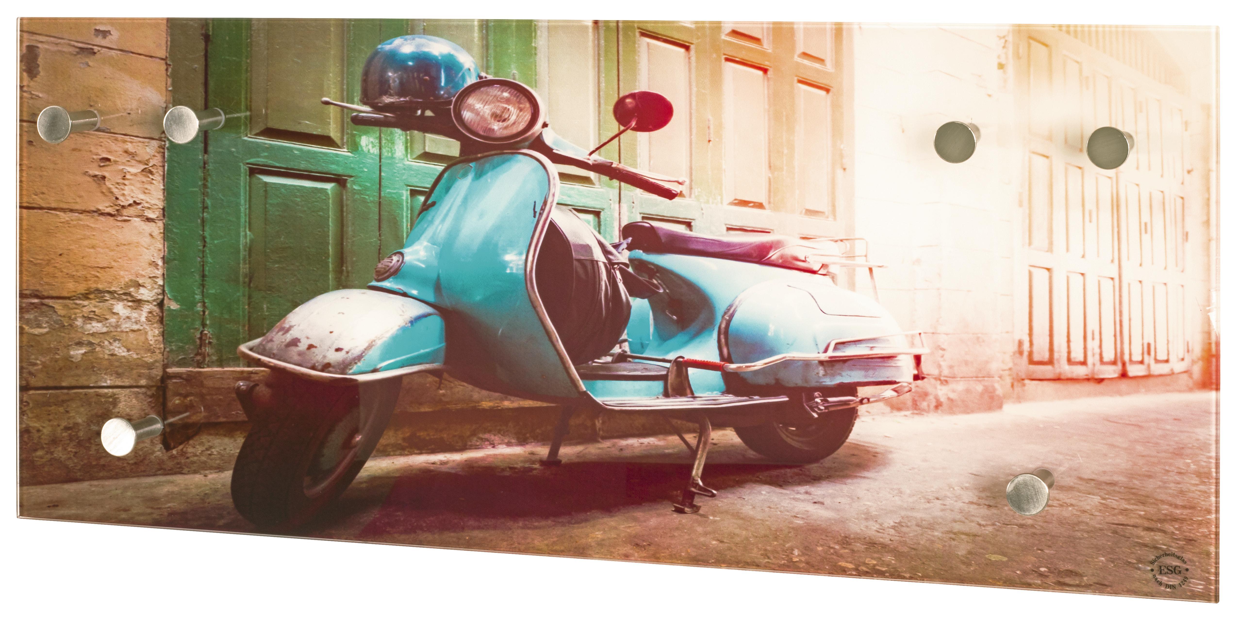 Hakenleiste Scooter B: ca. 70 cm Print - Multicolor, Basics, Glas/Metall (70/30/5cm)