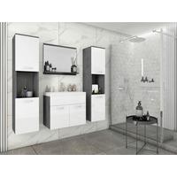 Kúpeľna antracit/biela VL - biela/biela s vysokým leskom, Lifestyle, kov/kompozitné drevo (120cm) - P & B