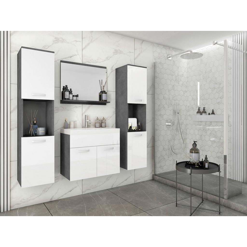 Badmöbel-set 5-tlg. Montreal Xl Anthrazit/weiß