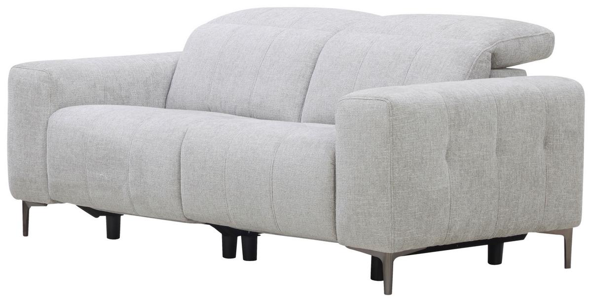 Dvojmiestna pohovka ALVARO, sivý zamat, relax.funkcia - sivá/prírodná farba, Modern, kov/drevo (182/79/109cm) - Mömax