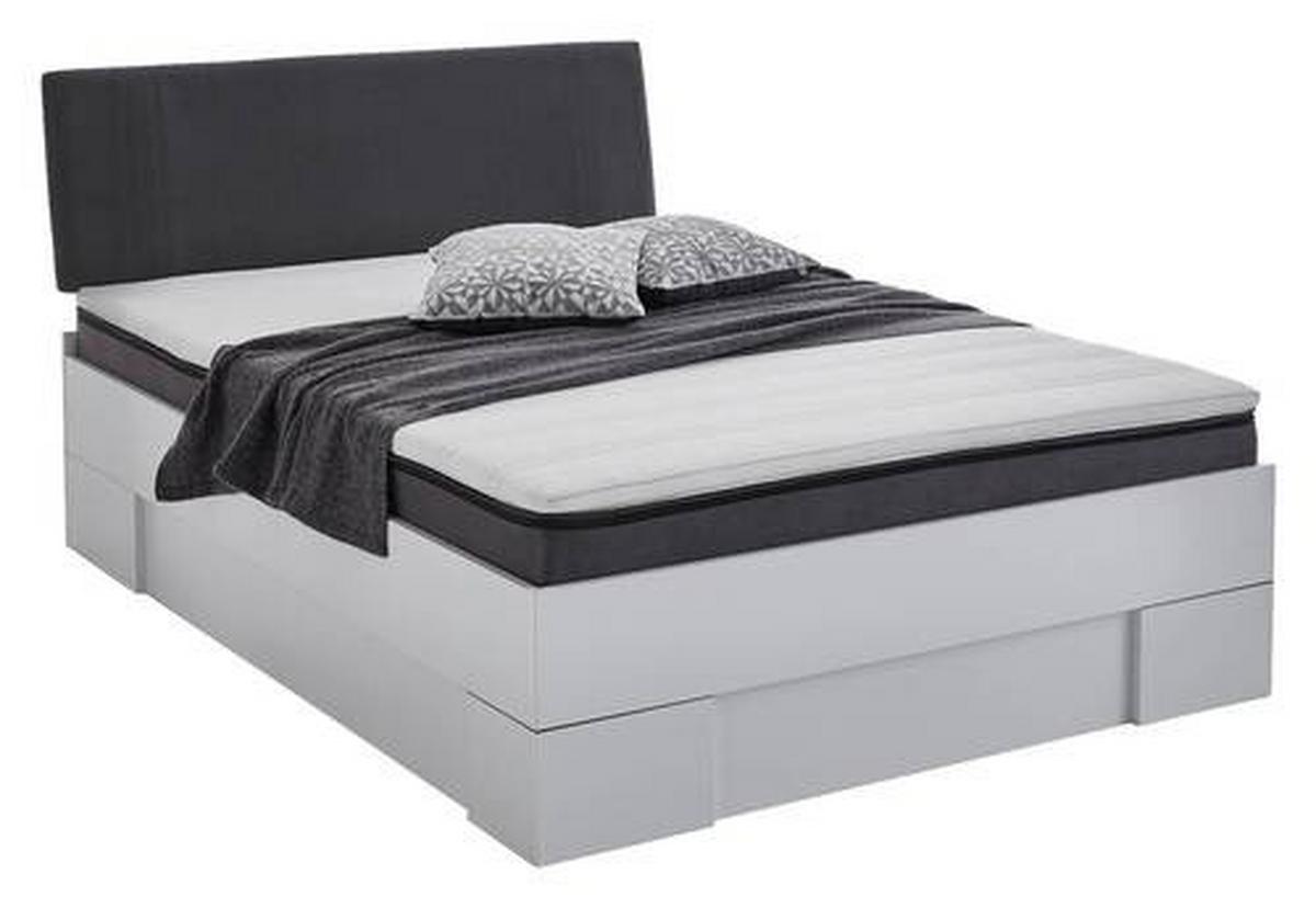 Futonbett Sandro Weiss 140x200cm - Weiß/Grau, Basics, Holzwerkstoff/Textil (204/144/98cm) - MID.YOU