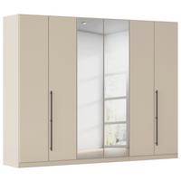 Kleiderschrank Safari mit Spiegel B: 271 cm - Champagner, KONVENTIONELL, Holzwerkstoff (271/210/54cm)