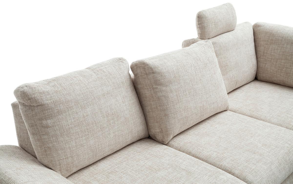 Eckschlafsofa Positano, Creme S: 265x206 Cm - Wildeiche/Creme, MODERN, Textil (265/206cm) - Livetastic