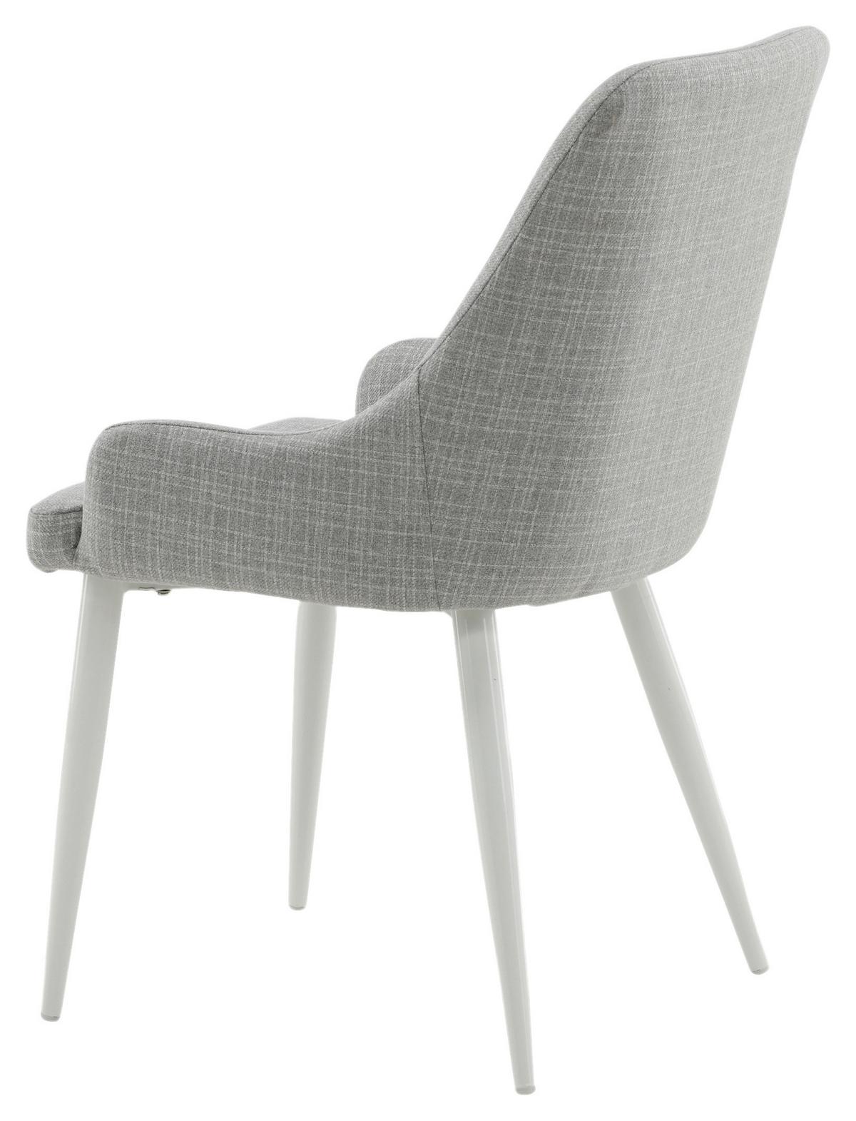 Stuhl-set Plaza Weiß/hellgrau B: 49 Cm - Hellgrau/Weiß, Design, Textil/Metall (49/86/58cm) - Livetastic