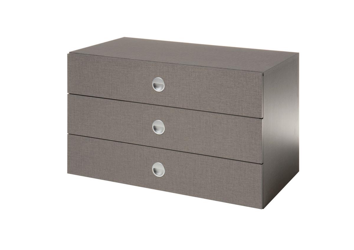 Schubkasteneinsatz Alicante Twist 3 Laden - Grau, Basics, Holzwerkstoff (82,5/49/48,5cm) - Luca Bessoni