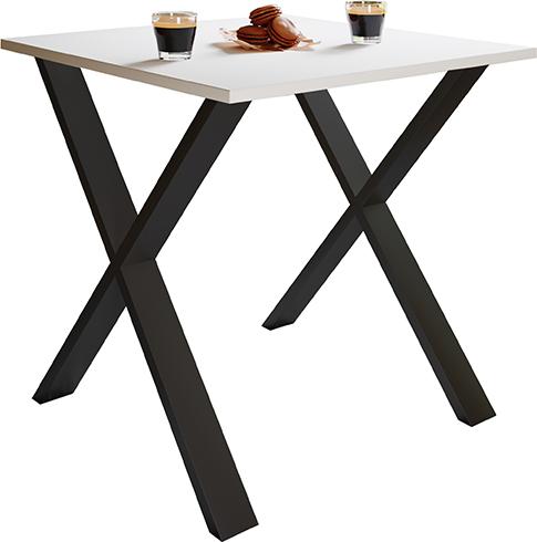 Jídelní stůl XONA bílý/černý 80x50 cm - bílá/černá, Basics, kov/kompozitní dřevo (80/50/76cm) - MID.YOU