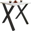 Esstisch Xona 80x50 Cm Schwarz/weiß - Schwarz/Weiß, Basics, Holzwerkstoff/Metall (80/50/76cm) - MID.YOU