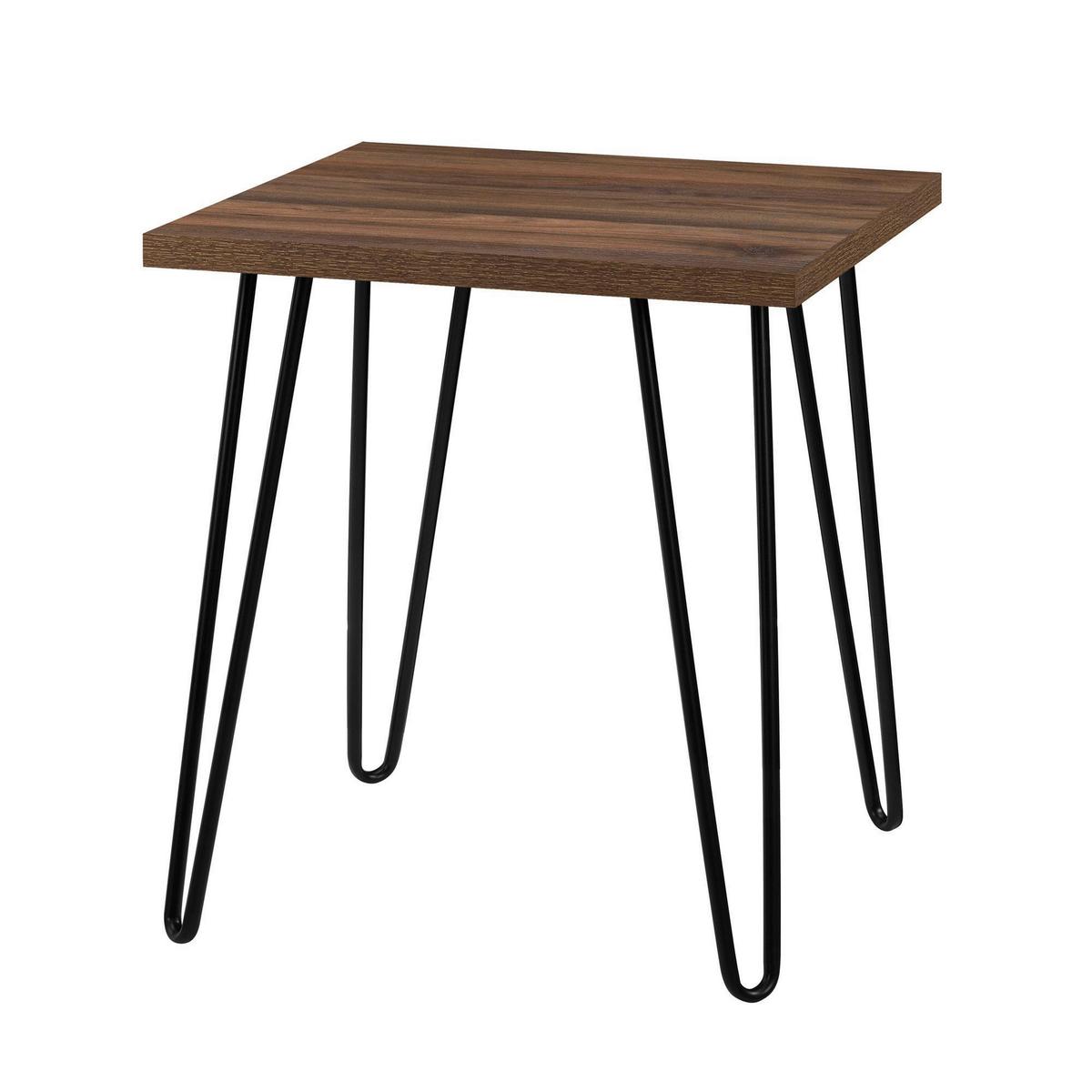 Beistelltisch Owen Walnuss Dekor B: 49 cm - Walnussfarben/Schwarz, Design, Papier/Holzwerkstoff (49/49/55cm) - MID.YOU