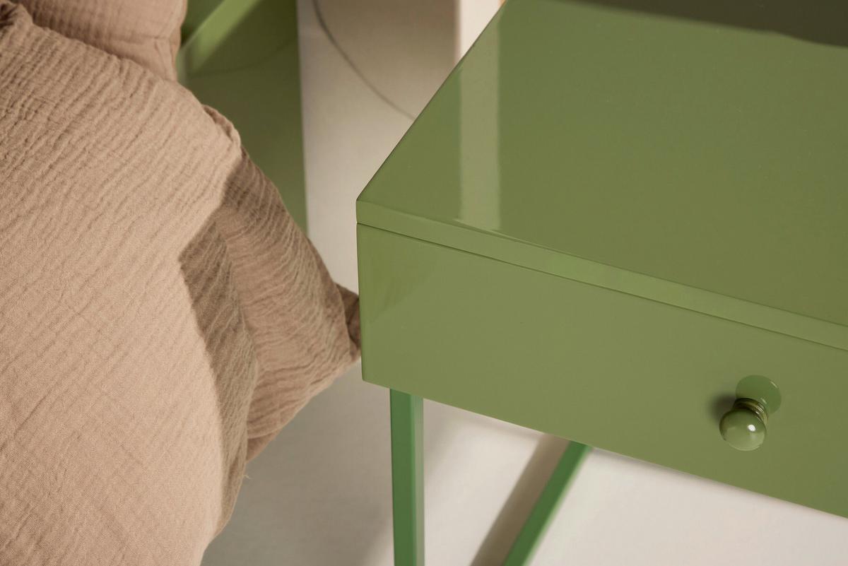 Nachttisch Bakal Grün, B: 41cm - Grün, MODERN, Holz/Metall (41/50/41cm) - Livetastic