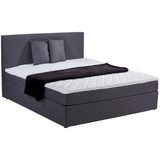 Boxbett mit Topper 180x200cm Carolina, Grau - Schwarz/Grau, Basics, Holz/Textil (180/200cm)