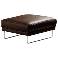 Hocker Spring Dunkelbraun Chrom B: 96 cm - Chromfarben/Dunkelbraun, Design, Leder (96/45/80cm) - Livetastic