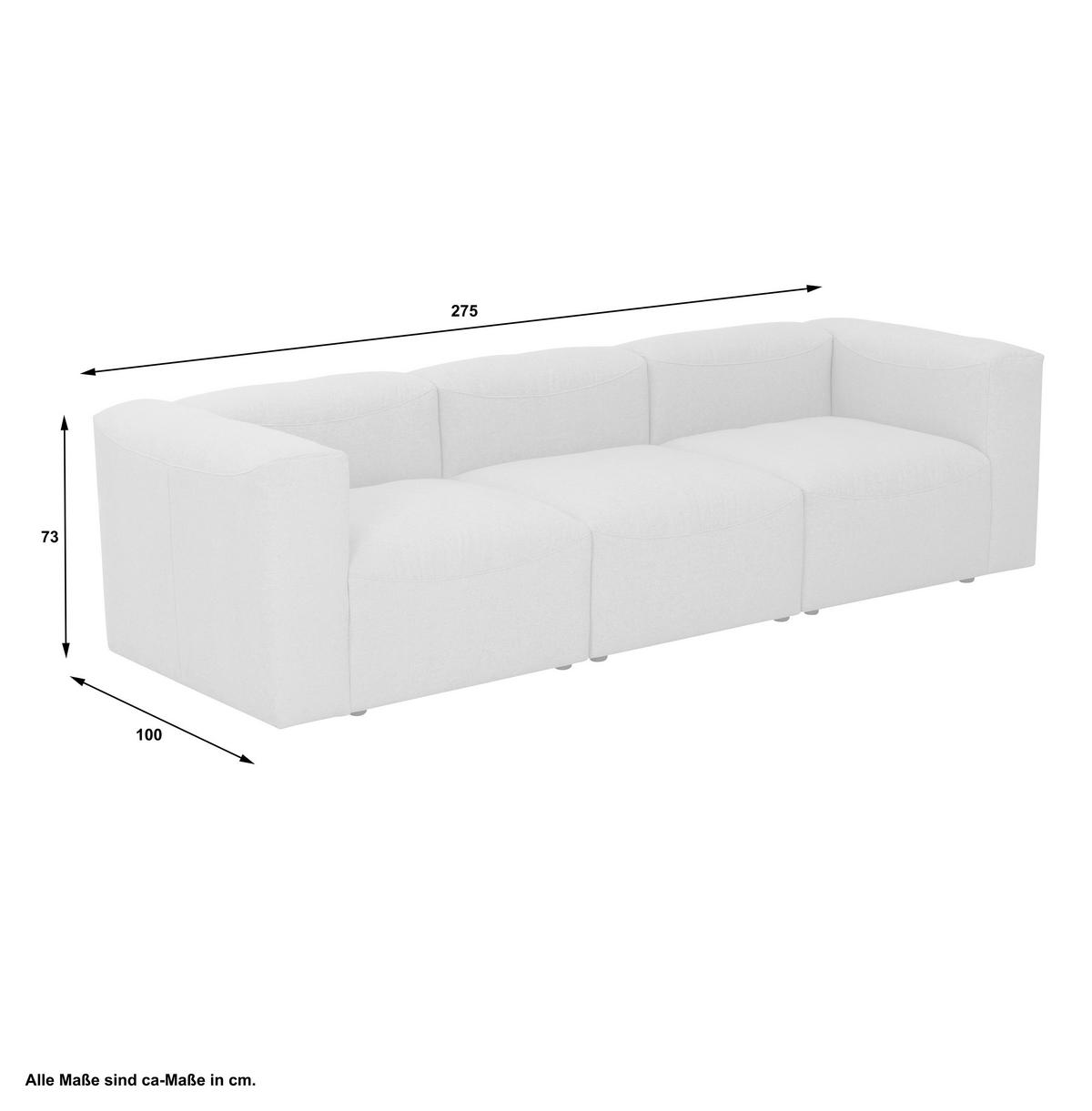 3-sitzer-sofa Lena Mit Armlehnen, Creme - Creme, Design, Textil (275/73/100cm) - Max Winzer