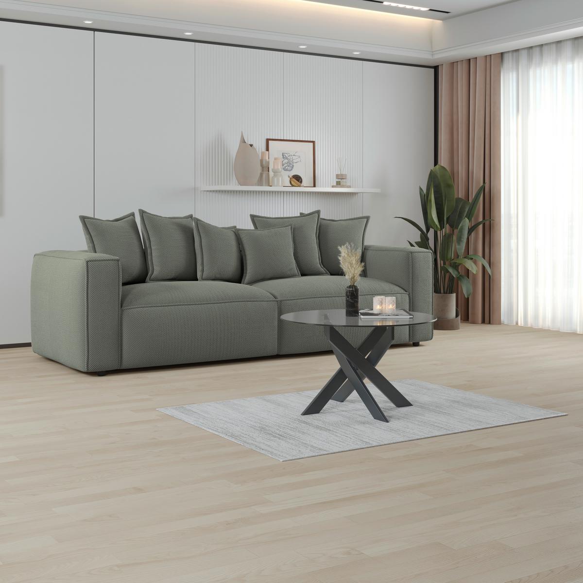 POHOVKA BIG SOFA COWBOY - černá/zelená, Moderní, textil (280/72/109cm)