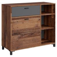 Sideboard B: 98 cm Jackson Anthrazit/Braun - Anthrazit/Schwarz, Design, Holzwerkstoff (98/85/40cm) - MID.YOU