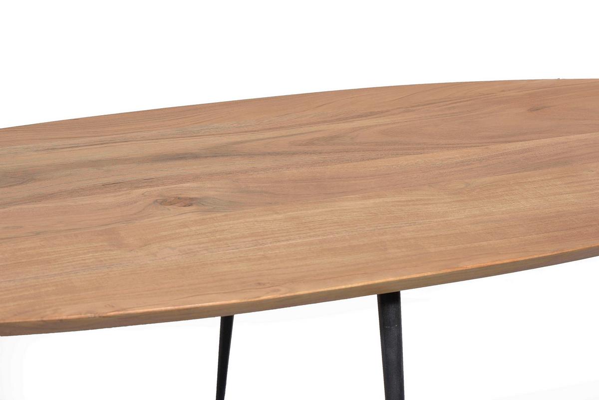 COUCHTISCH Akazie Natur B: 150cm - Schwarz/Naturfarben, Design, Holz/Metall (150/60/45cm) - MID.YOU