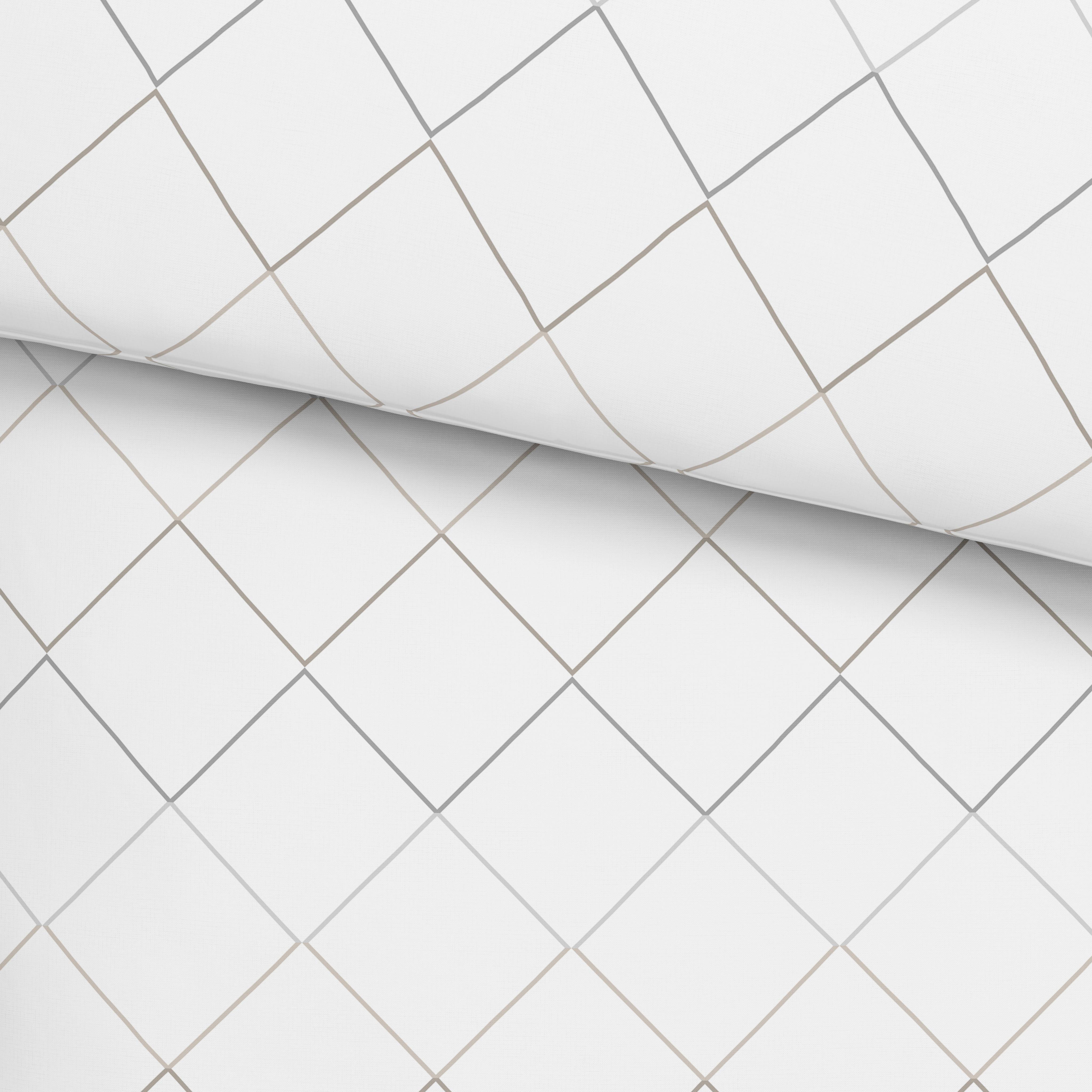 Renforce Bettwäsche 140x200 cm Kimi Baumwolle Weiß/Beige - Beige/Weiß, MODERN, Textil (140/200cm) - Luca Bessoni