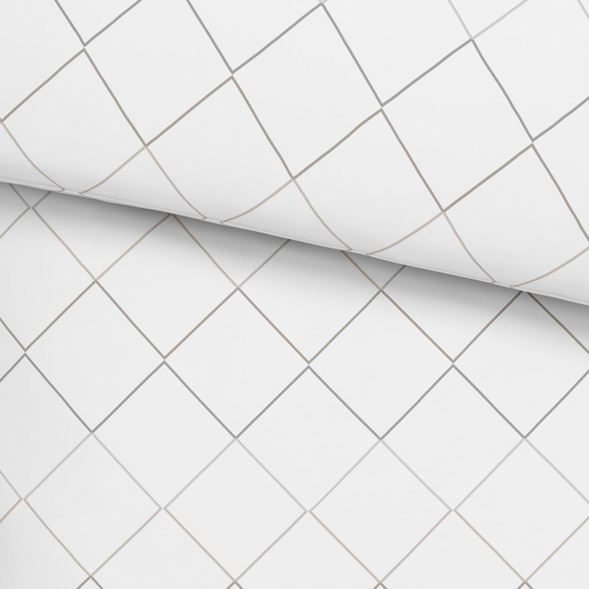 Renforce Bettwäsche 140x200 cm Kimi Baumwolle Weiß/Beige - Beige/Weiß, MODERN, Textil (140/200cm) - Luca Bessoni