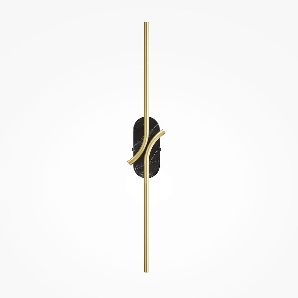 Wandleuchte Renaissance - Messingfarben/Schwarz, MODERN, Stein/Metall (9,7/8,6/63cm) - MAYTONI