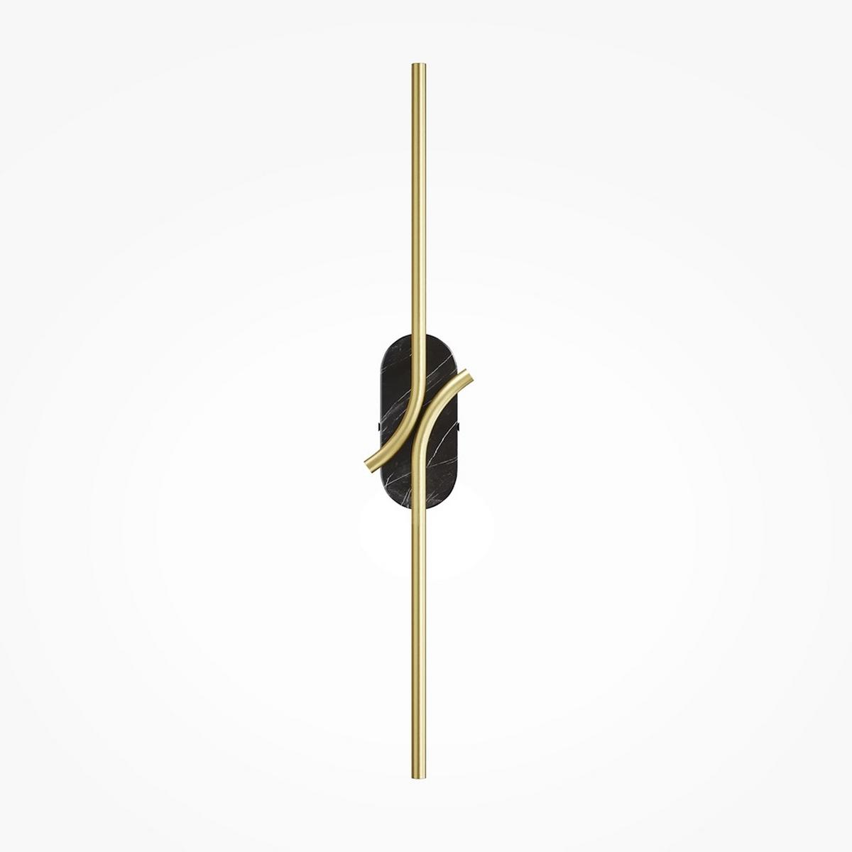 Wandleuchte Renaissance - Messingfarben/Schwarz, MODERN, Stein/Metall (9,7/8,6/63cm) - MAYTONI