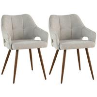 Armlehnstuhl-set Jamie - Hellbraun/Walnussfarben, LIFESTYLE, Holz/Textil (55/80/60cm) - MID.YOU