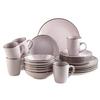 Kombiservice Metallic Rim 6 Personen Geschirr Set - Dunkelrosa, Basics, Keramik - Mäser