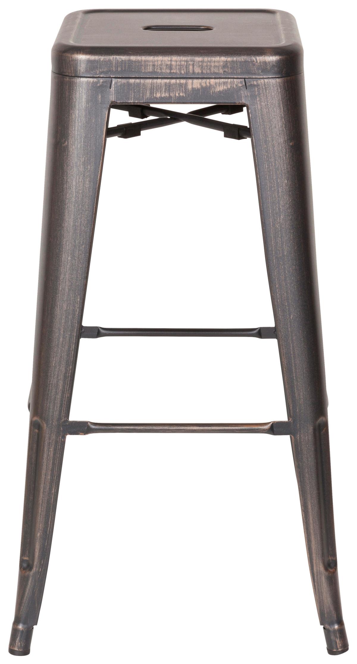Barhocker Vantaggio High stapelbar Schwarz/Golden - Goldfarben/Schwarz, Basics, Metall (44/77/44cm) - MID.YOU