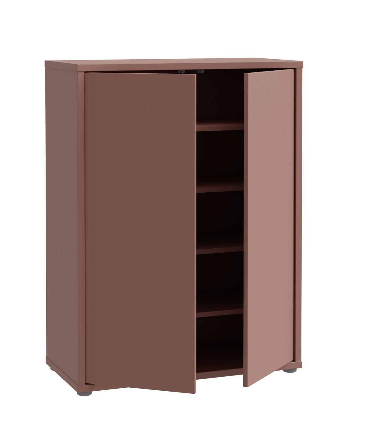 Skříň na boty ALICE terracotta - šedá/terracotta, Moderní, kompozitní dřevo/plast (74,5/99,1/34,9cm)