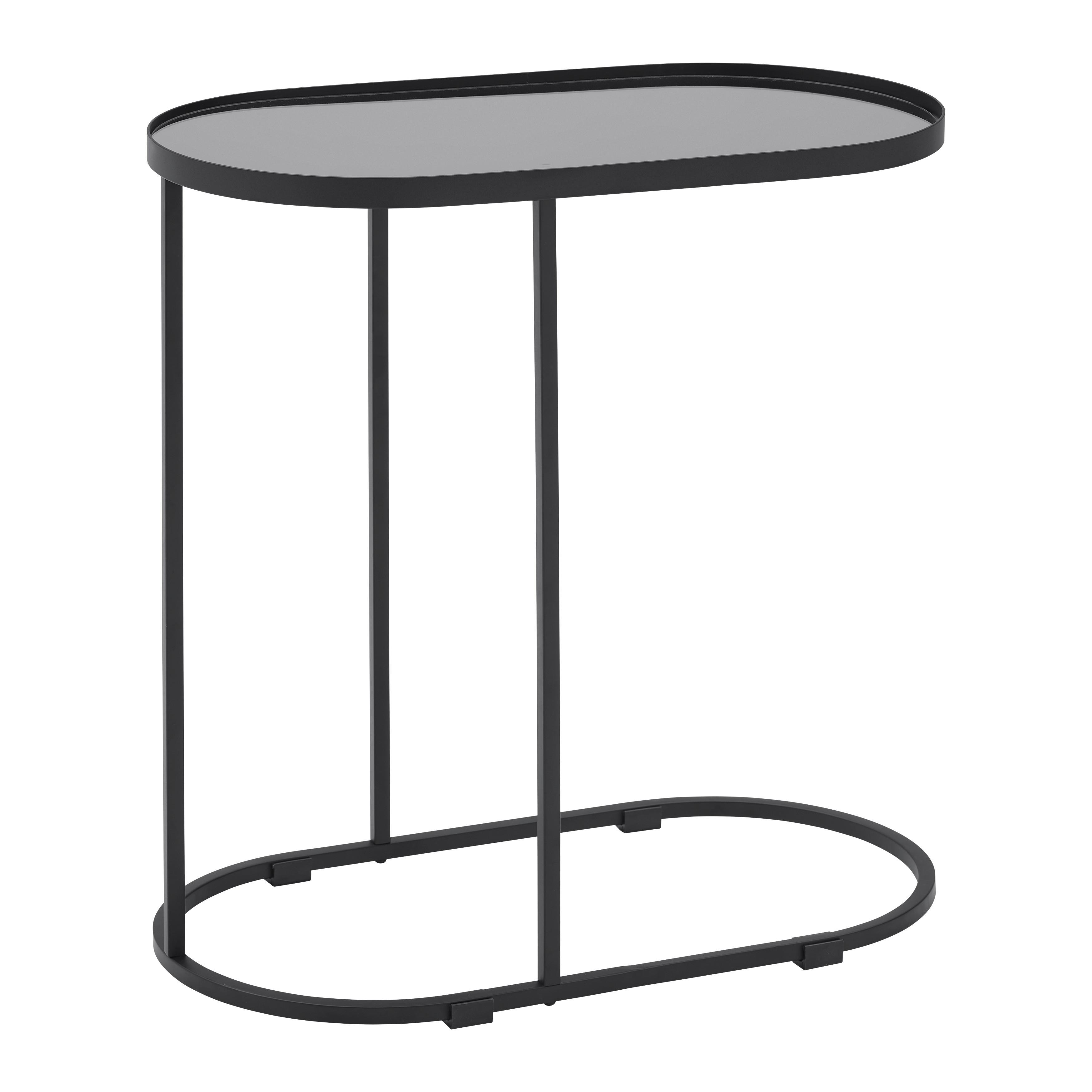 Odkládací stolek NOBILE černá - černá, Moderní, kov/sklo (55/55/29cm) - Premium Living