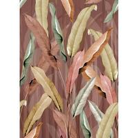 Fototapete Pink Leaves - Multicolor, Basics, Papier/Kunststoff (200/280cm)